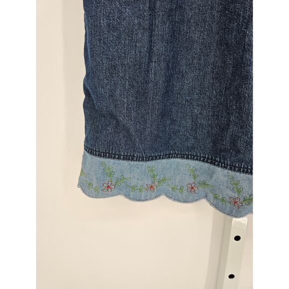 VTG Y2K Liz Claiborne Women's Blue Cotton Square-Neck Denim Dress Size 12 - Picture 2 of 5